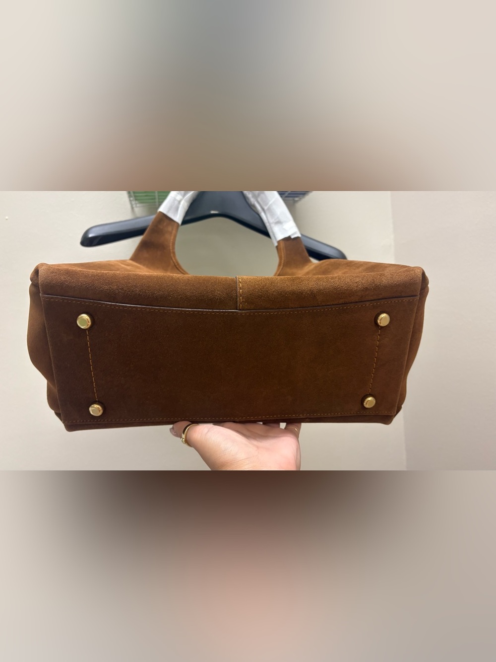 Brand new coach Lana Suede Shoulder Bag in Brown with Gold Accent - Picture 3 of 7